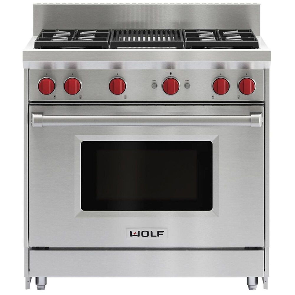 Wolf 5&quot; Riser for 36&quot; Gas Range in Stainless Steel, , large