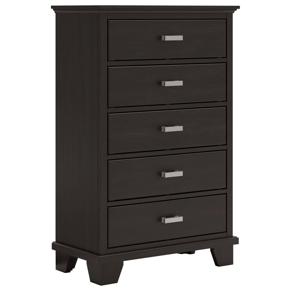 Ashley Covetown 5-Piece Cal King Bedroom Set in Dark Brown, , large