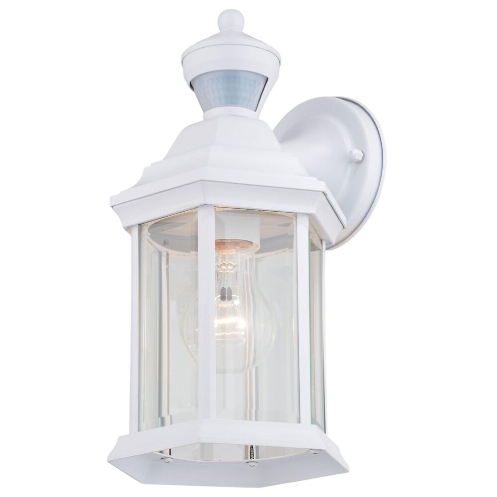 Vaxcel Auburn 6.25" 1-Light Outdoor Motion Sensor Wall Sconce in Textured White, , large
