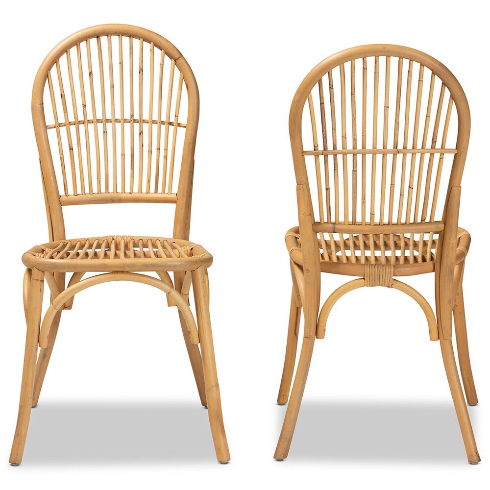 Baxton Studio Wina Side Chair in Natural Brown (Set of 2), , large