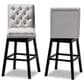 Baxton Studio Gregory Swivel Bar Stool in Dark Brown (Set of 2), , large
