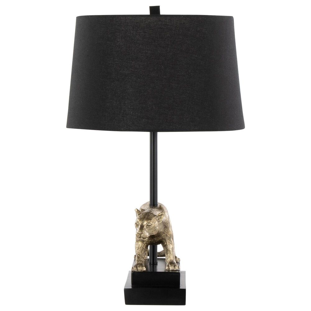Grandview Gallery Panther Polyresin Table Lamp in Black and Gold, , large