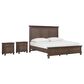 Riva Ridge Oxford King Panel Bed with Two Nightstands in Cocoa with AC Outlets and USB Ports, , large