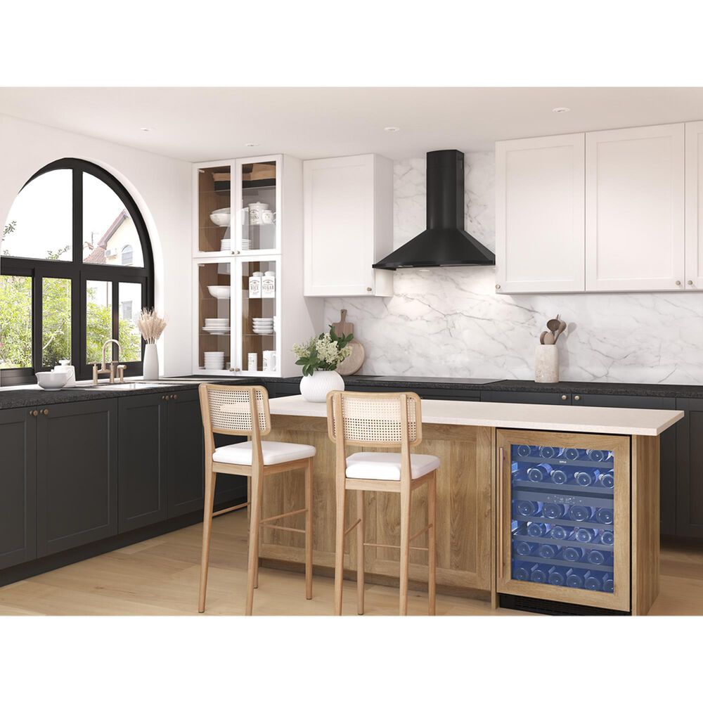 Zephyr Savona 36&quot; Wall Mount Chimney Hood in Black, , large