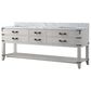 Lexora Home Norwalk 84" Double Bathroom Vanity in White Oak with White Carrara Marble Top  and Rectangle Sink, , large