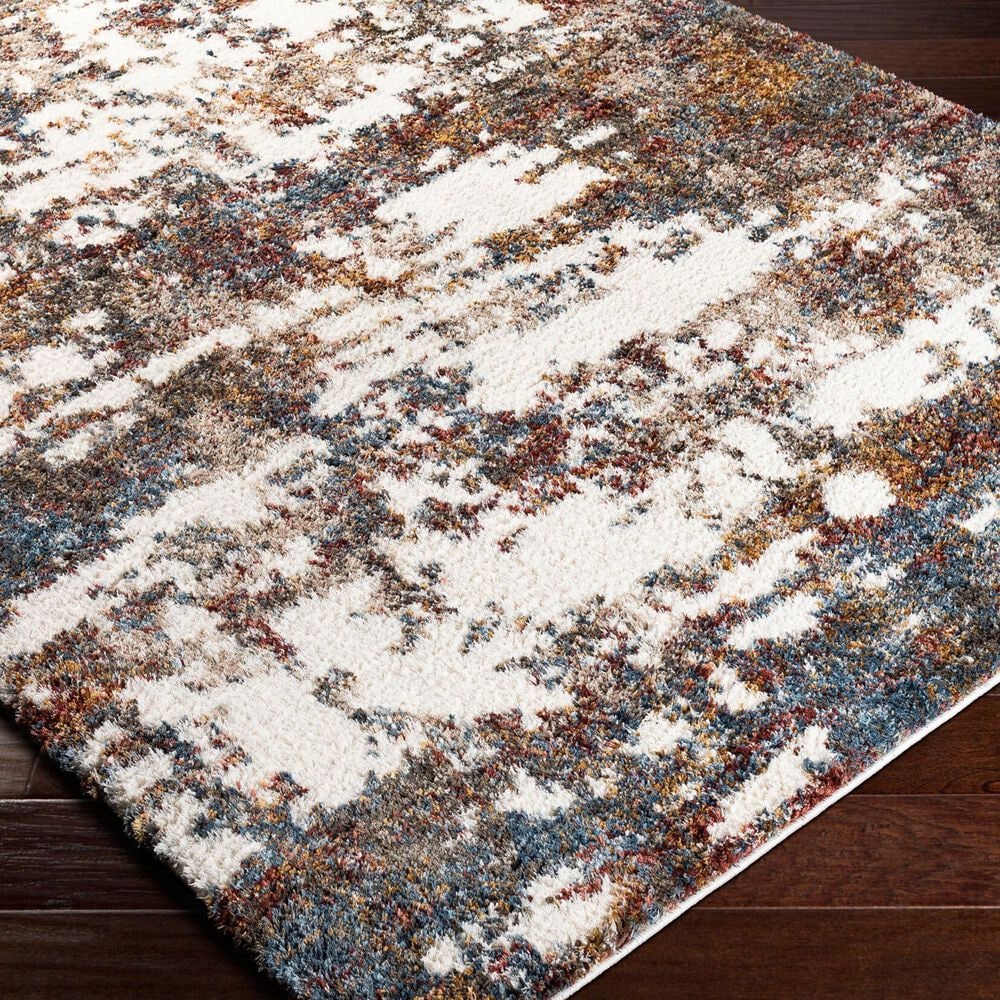Surya Celestial Shag Teal, Dark Blue, Denim, Burgundy, Dusty Pink, Sage, Deep Teal, Mustard and Cream 7&#39;10&quot; x 10&#39; Area Rug, , large