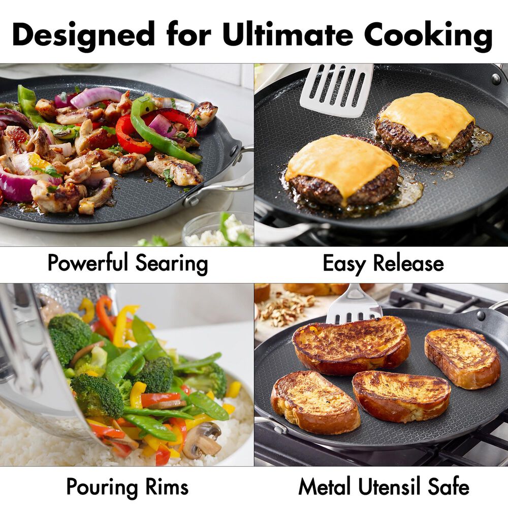 Green Pan Trident Hybrid Nonstick Griddle in Stainless Steel, , large