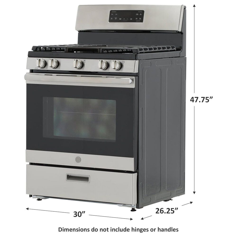 GE Appliances 5.0 Cu. Ft. Freestanding Gas Range in Stainless Steel, , large