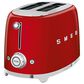 SMEG 2-Slice Retro Style Toaster in Red and Stainless Steel, , large