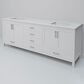 Lexora Home Jacques 80" Double Bathroom Vanity in White with 2 cm White Quartz Top and Rectangular Sinks, , large