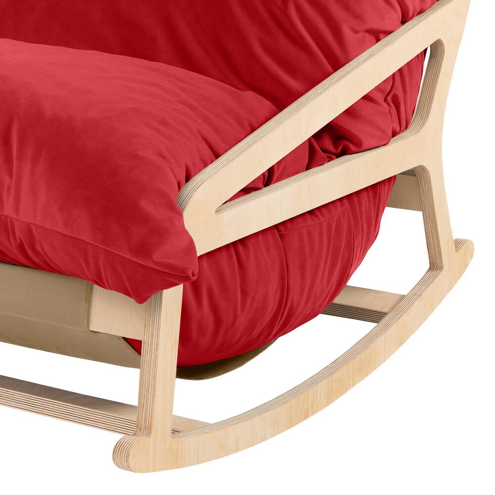 Jaxx Saxx Lush Velvet Bean Bag Rocking Chair in Merlot, , large