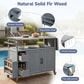 HOMLUX Farmhouse Rolling Outdoor Kitchen Cart with Stainless Steel Top in Blue Gray, , large