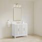 37B Fenwick 36" Single Bathroom Vanity in Bright White with Glossy White Composite Stone Top and Backsplash, , large