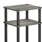HOMLUX 3-Tier Turn-N-Tube End Table in French Oak Grey and Black (Set of 2), , large