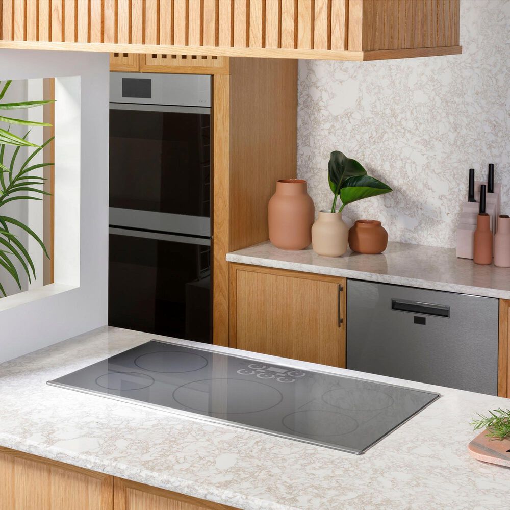 Cafe 2-Piece Kitchen Package with Matte Black 30" Smart Built-In Convection Single Wall Oven and Stainless Steel 36" Touch Control Induction Cooktop, , large