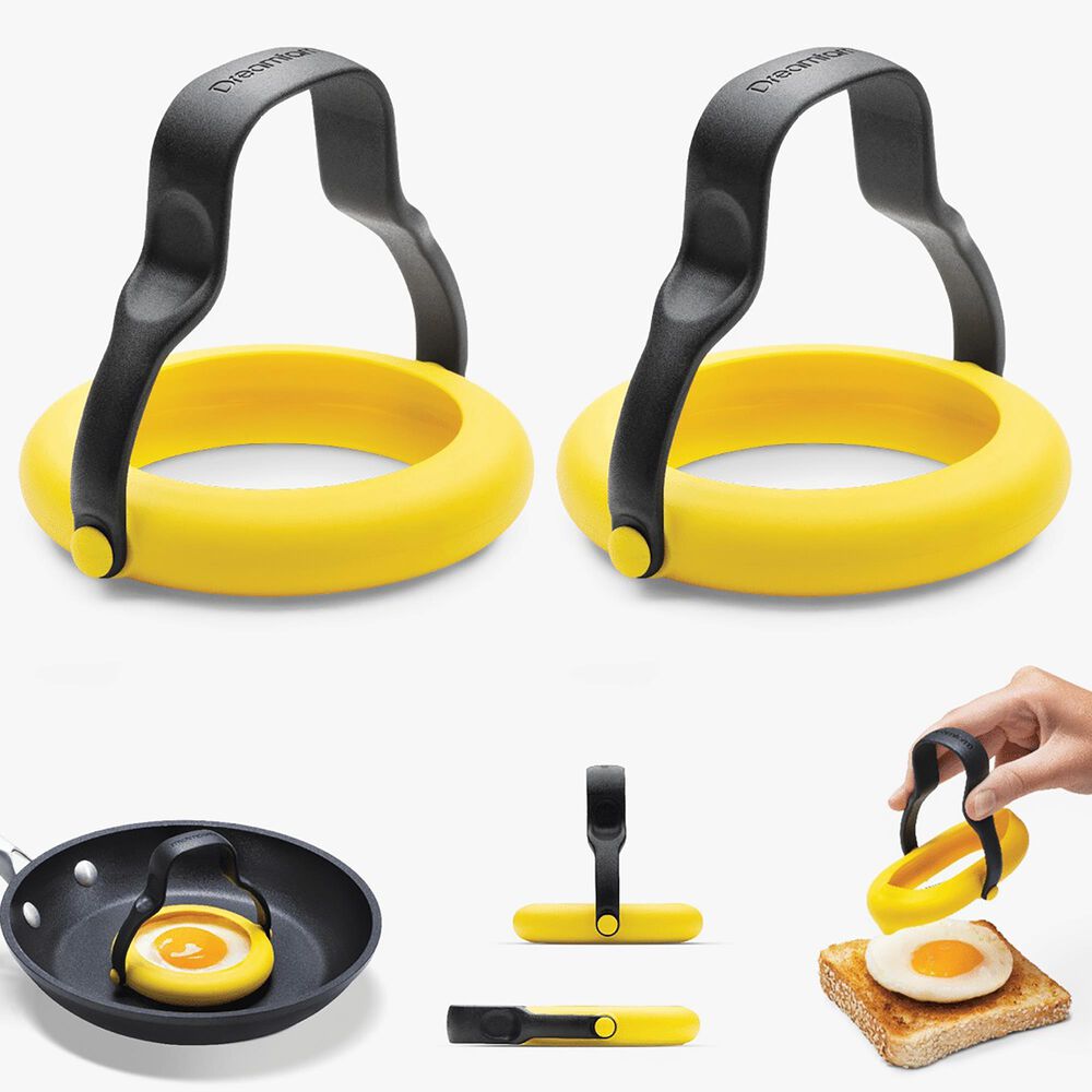Dreamfarm Flegg Flip Serve Egg Ring in Yellow and Black &#40;Set of 2&#41;, , large