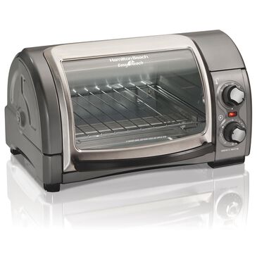 Hamilton Beach 4 Slice Easy Reach Toaster Oven w/ Roll Top Door, , large