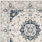 Safavieh Micro-Loop Oriental 2"3" x 7" Ivory and Navy Runner, , large