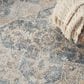 Nourison Astra Machine Washable 6"7" x 9" Grey and Blue Area Rug, , large