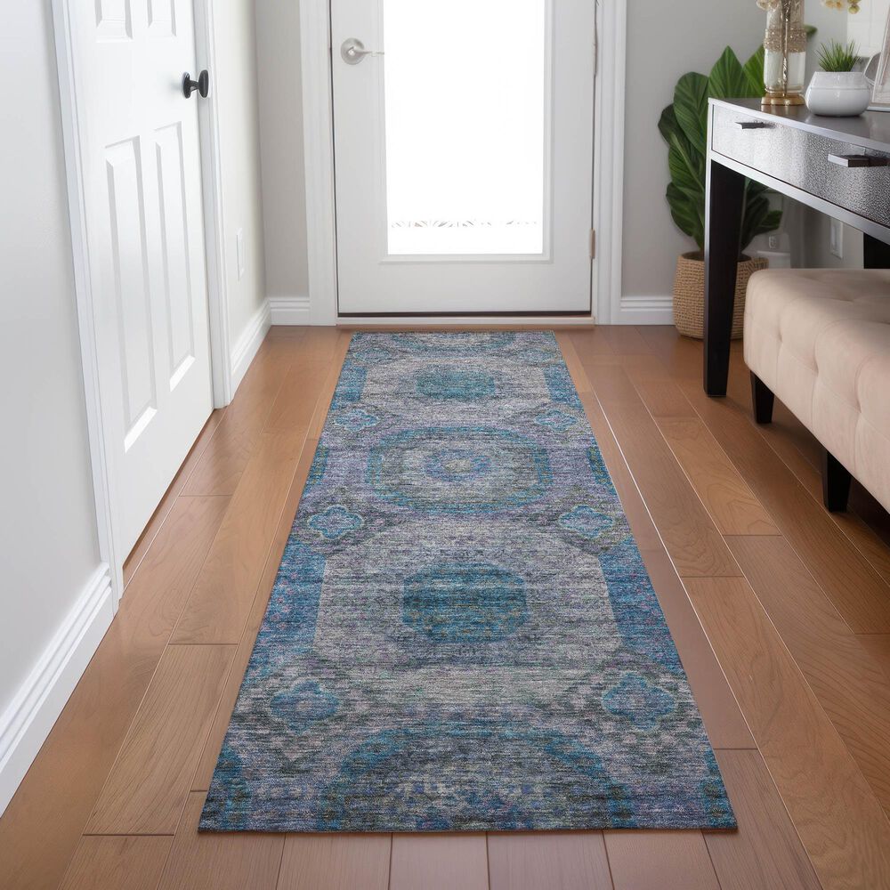 Dalyn Rug Company Karaj KJ6 2&#39;3&quot; x 7&#39;6&quot; Blue Indoor/Outdoor Runner, , large