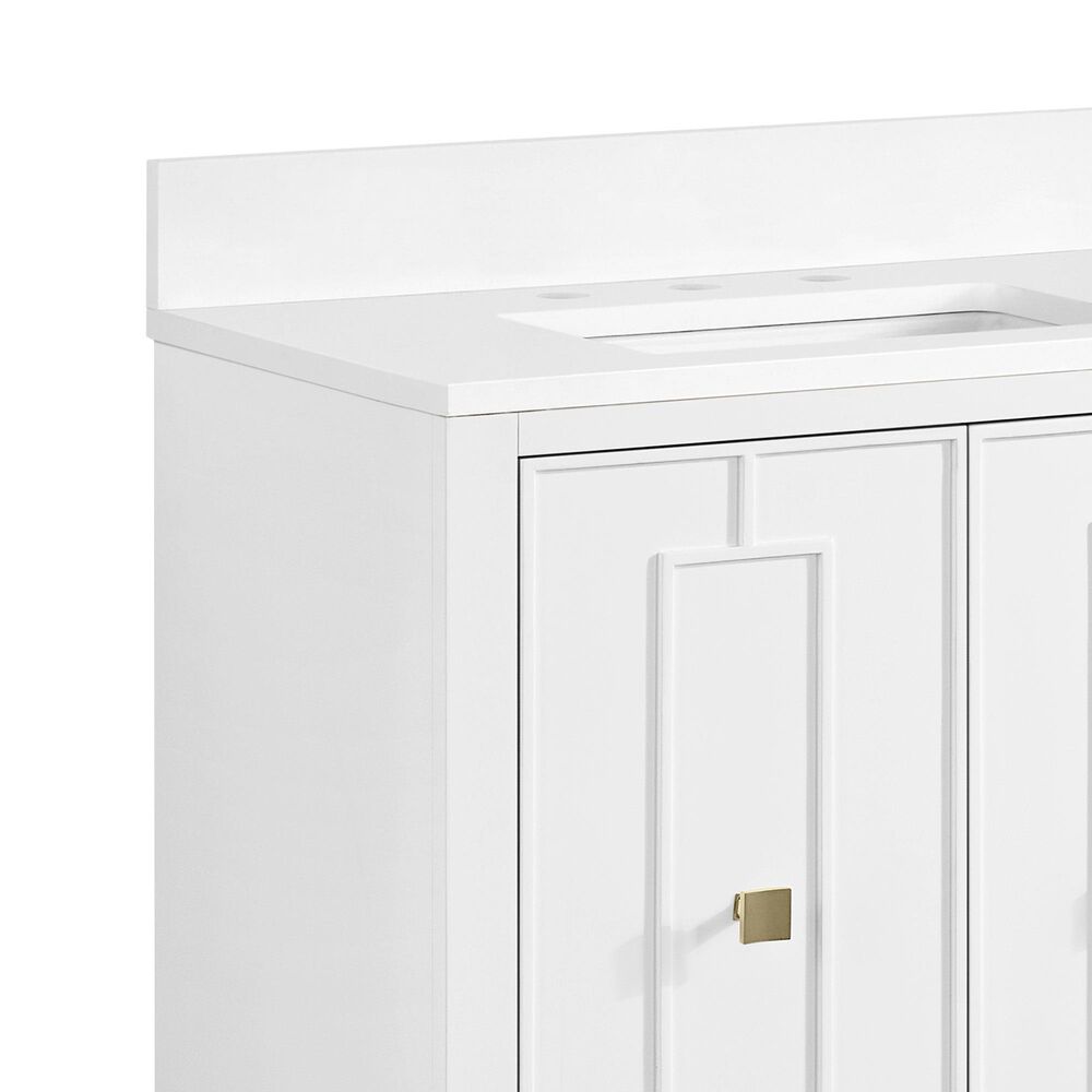 37B Kinsale 30" Single Bathroom Vanity Cabinet in Bright White with White Composite Stone Top and Backsplash, , large