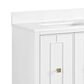 37B Kinsale 30" Single Bathroom Vanity Cabinet in Bright White with White Composite Stone Top and Backsplash, , large