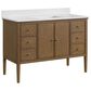 37B Heston 48" Single Bathroom Vanity in Kona with White Composite Stone Top and Backsplash, , large