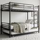 Hearth and Haven Twin Metal Bunk Bed with Trundle Ladder and Full-Length Guardrail in Black, , large
