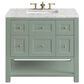 James Martin Vanities Breckenridge 36" Single Bathroom Vanity in Smokey Celadon with 3 cm Eternal Jasmine Pearl Quartz Top and Rectangular Sink, , large