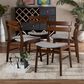 Baxton Studio Devlin Side Chair with Light Grey Cushion in Walnut Brown (Set of 4), , large