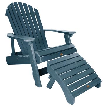 Highwood USA Hamilton Adirondack Chair & Ottoman in Nantucket Blue, , large