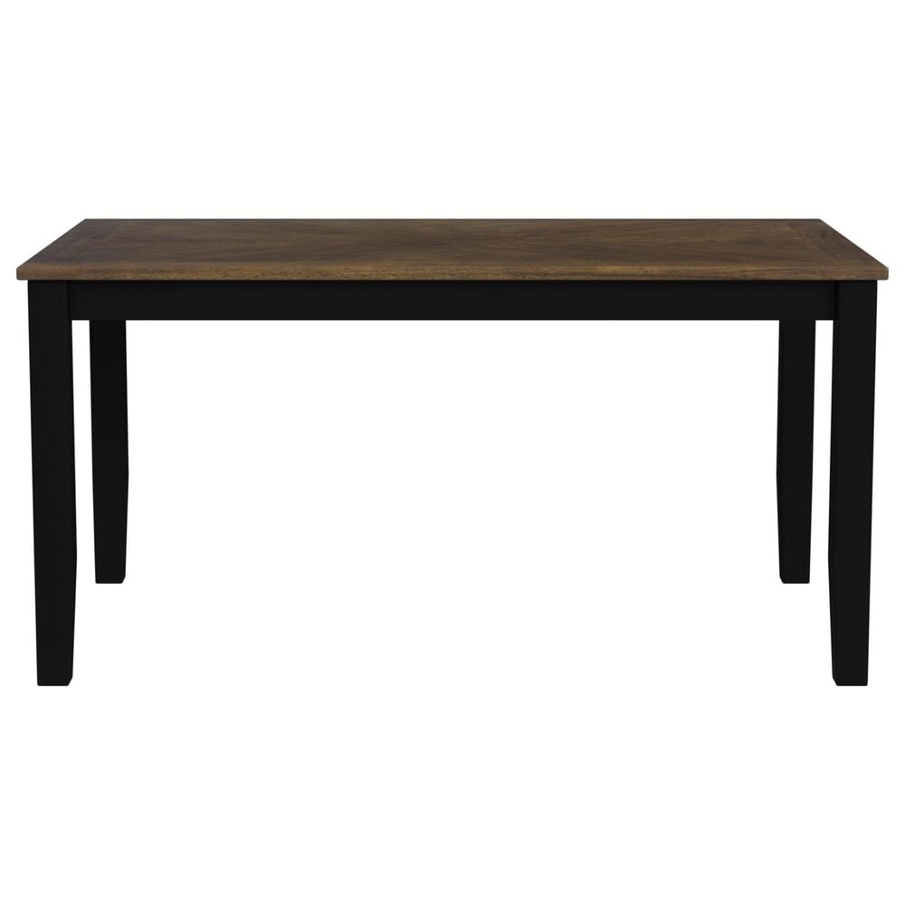 Mayberry Hill Brooks 6-Piece Rectangular Dining Set in Black and Medium Brown, , large