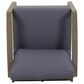 Hearth and Haven Samwell Outdoor Club Chair with Blue Cushion in Dark Grey, , large