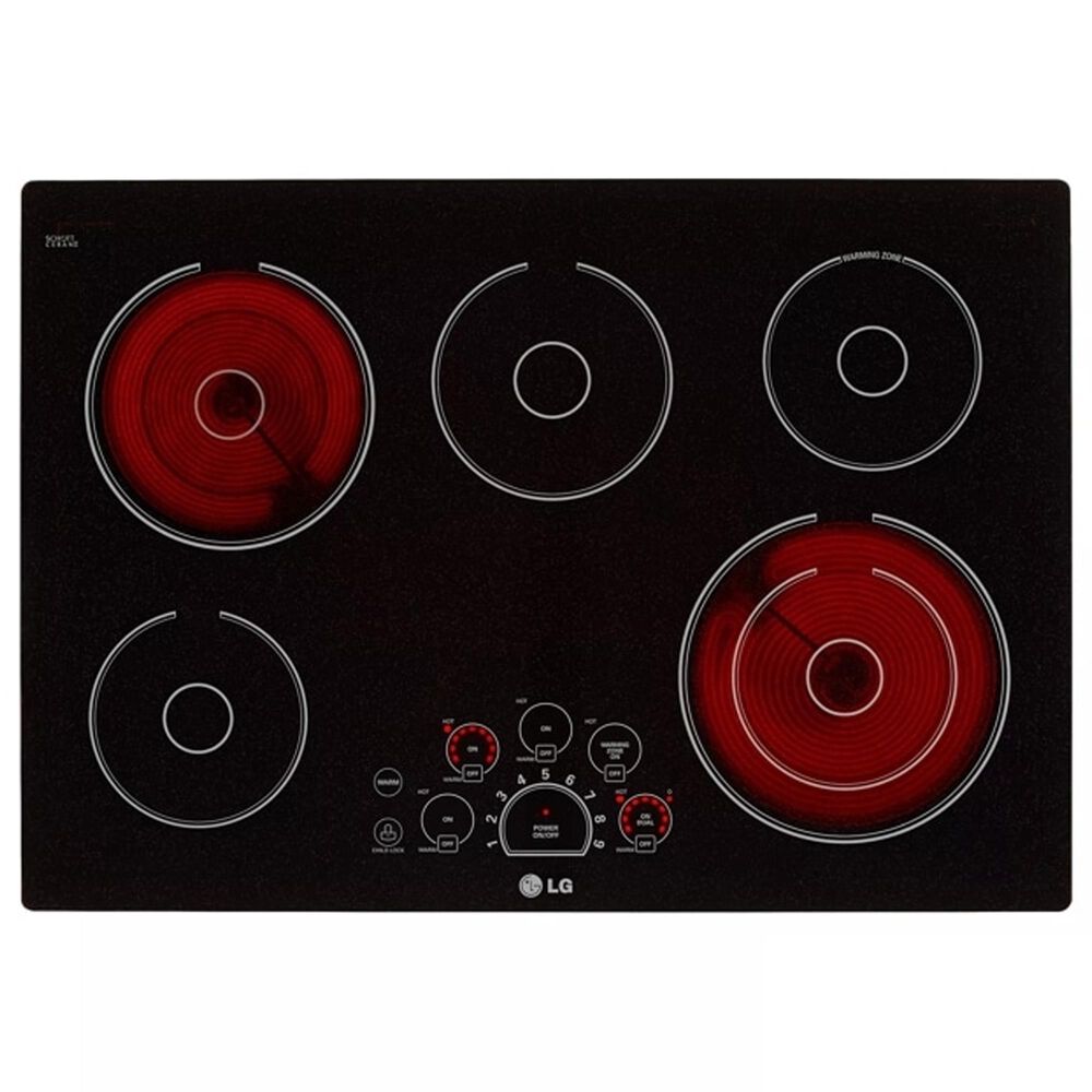 LG 2-Piece Kitchen Package with 4.7 Cu. Ft. Wall Oven and 30&quot; Electric Cooktop in Print Proof Stainless Steel and Black, , large