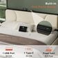 HOMLUX King Upholstered Platform Bed Frame in Beige, , large