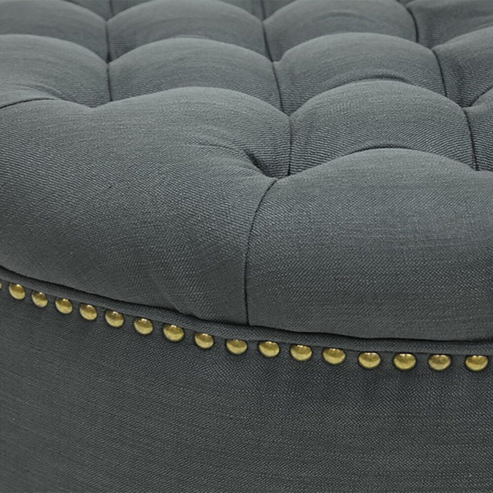 Baxton Studio Iglehart Ottoman in Dark Slate Gray, , large