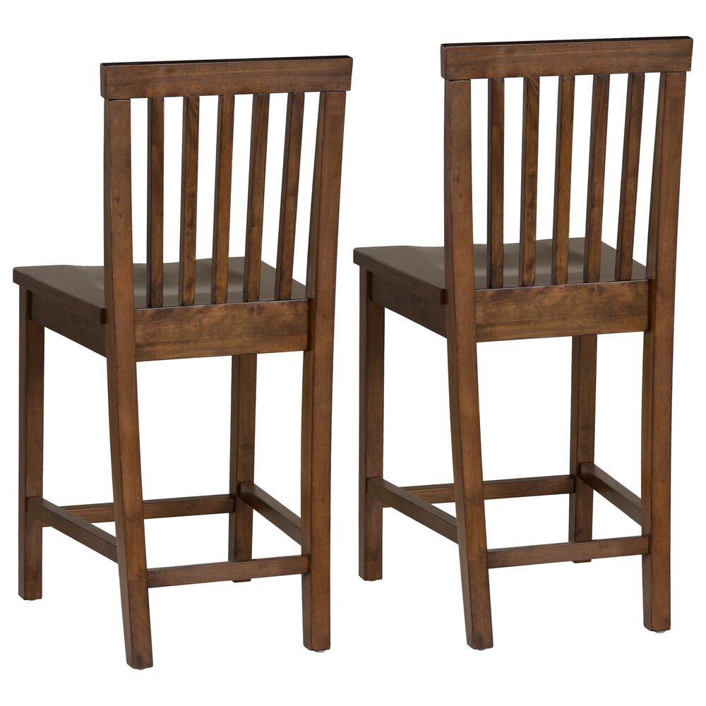 Linon Home Decor Percival Counter Stool in Rich Walnut (Set of 2), , large