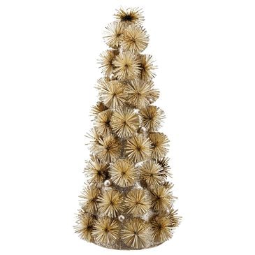 Creative Coop Plastic Tinsel Ball Tree with Glitter Beads in Gold and Silver, , large