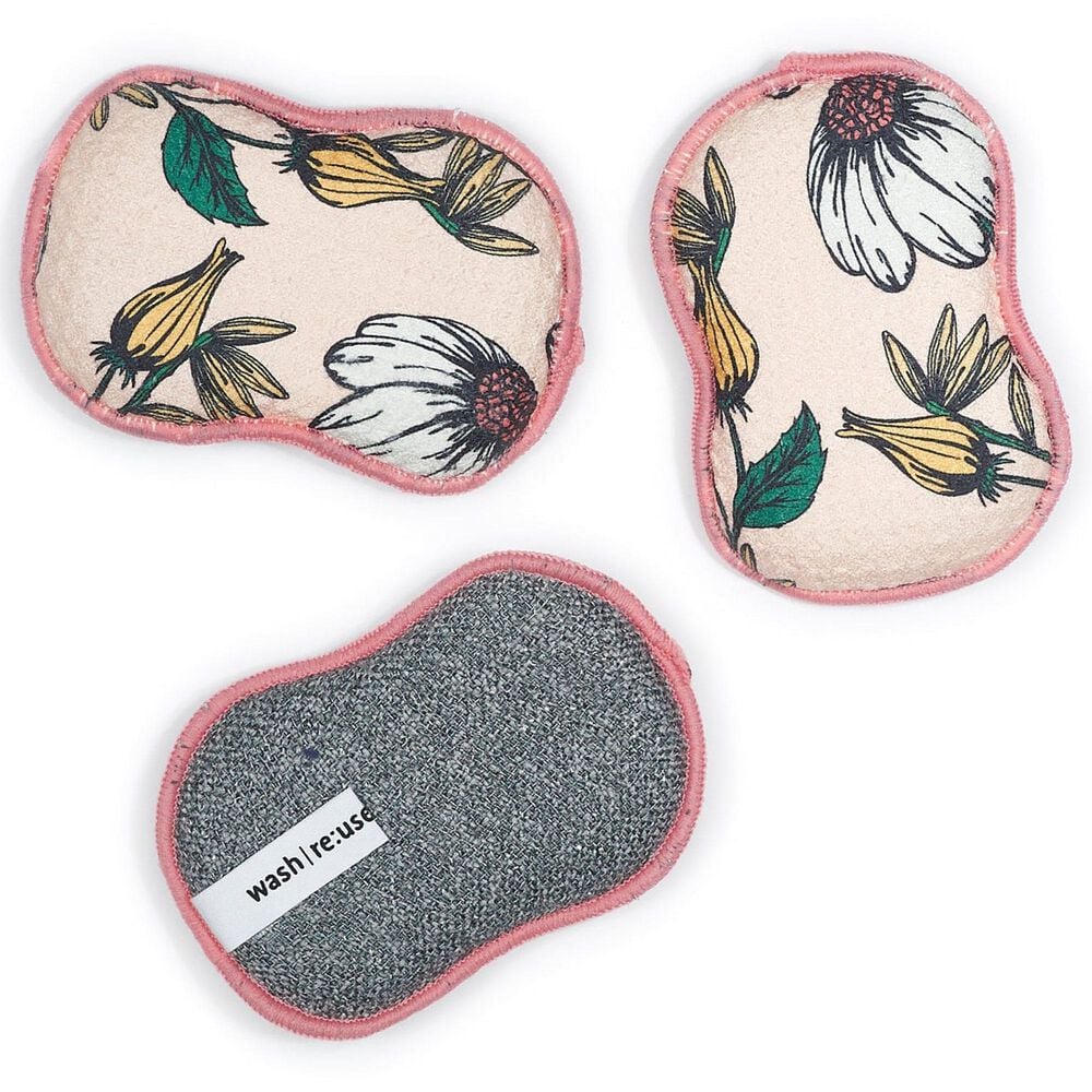 Once Again Home Sunflower Trail Reusable Sponges in Vanilla &#40;Set of 3&#41;, , large