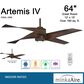 Minka-Aire Artemis IV 64" Ceiling Fan with LED Light and Toned Tobacco Blades in Oil Rubbed Bronze, , large