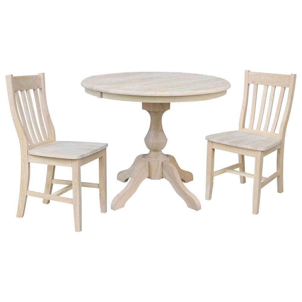 International Concepts 3-Piece Dining Set in Unfinished/Light Wood , , large