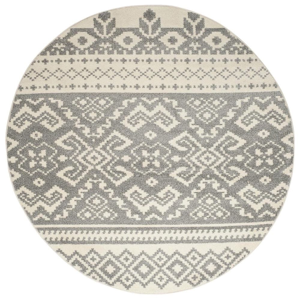 Safavieh Adirondack ADR107B-4R 4&#39; x 4&#39;  Ivory/Silver Round Rug, , large