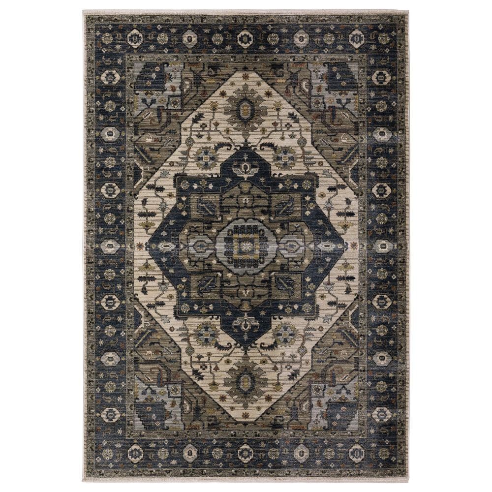 Oriental Weavers Eliana Blue and Brown 6"7" x 9"6" Area Rug, , large