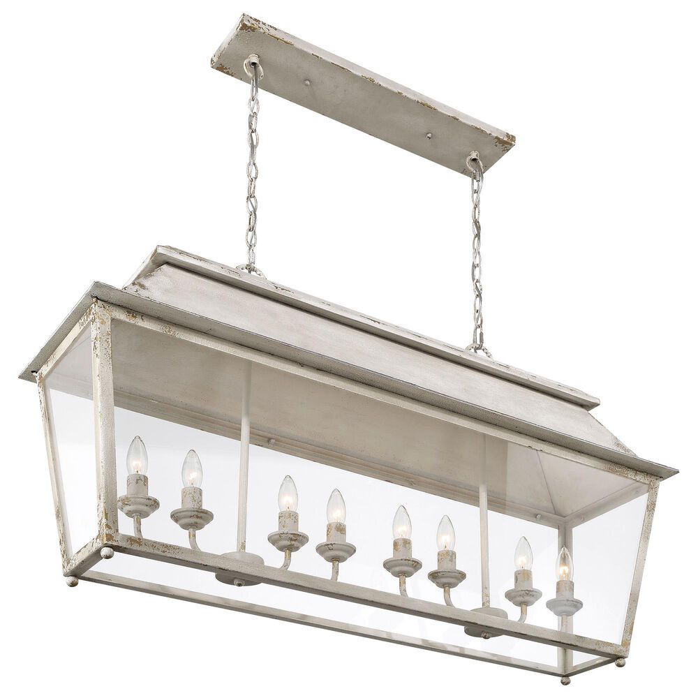 Golden Lighting Abingdon 8-Light Linear Pendant in Antique Ivory, , large