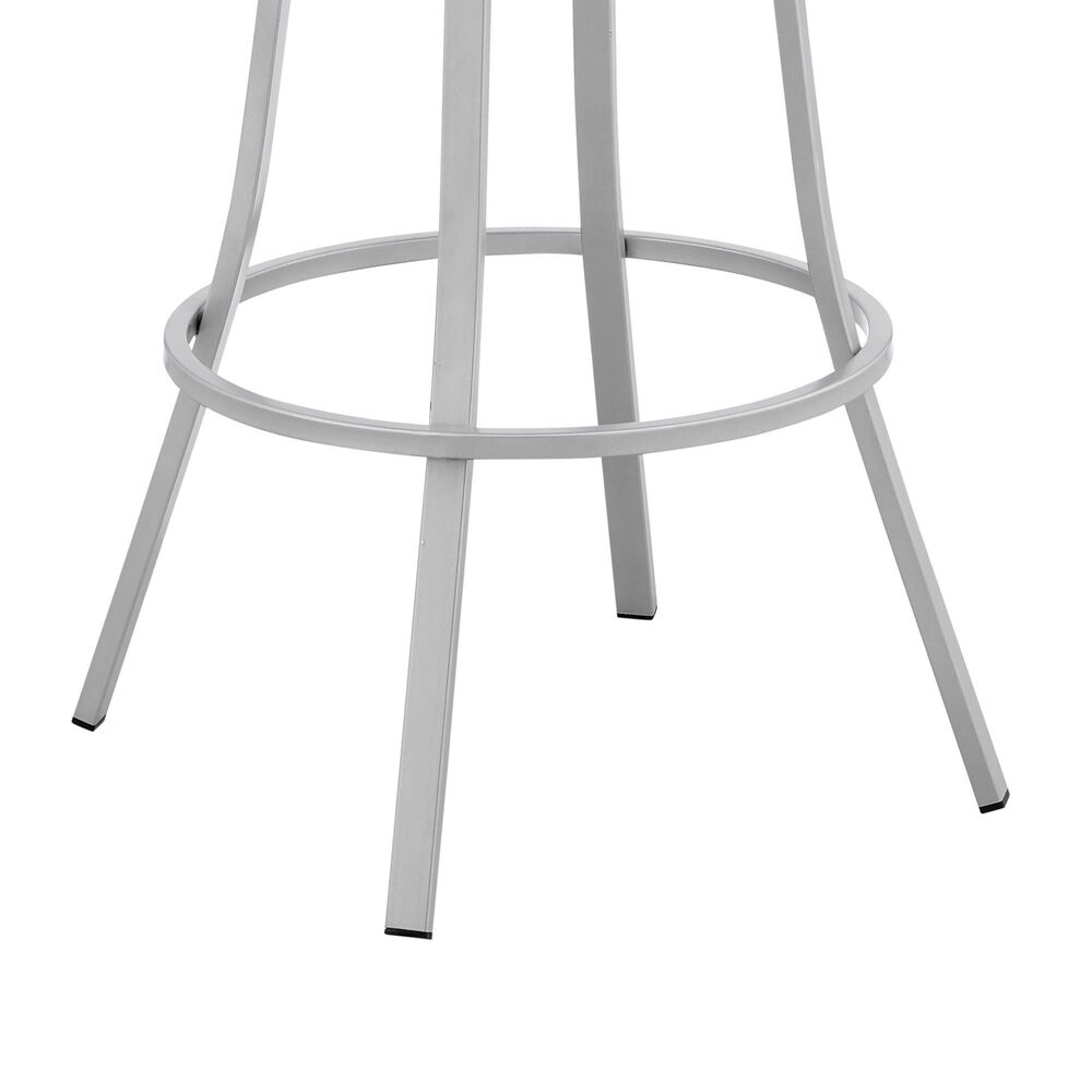 Blue River Valerie 30&quot; Swivel Barstool with White Cushion in Silver, , large