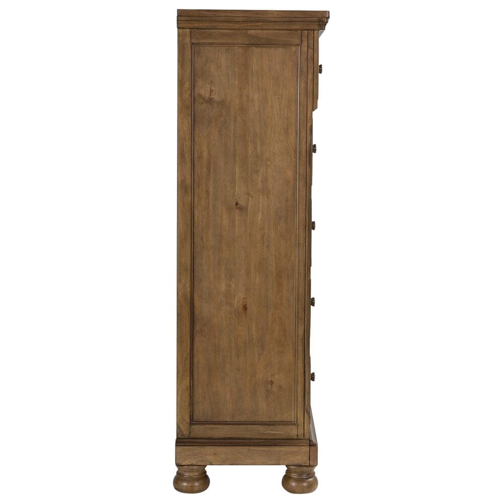 Ashley Feddinger 5 Drawer Chest in Chestnut Brown, , large