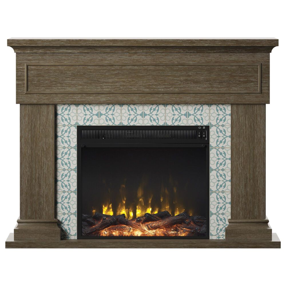 Classic Flame Twin Star 47" Wall Mantel Electric Fireplace with Reversible Surround in Hooper Oak, , large