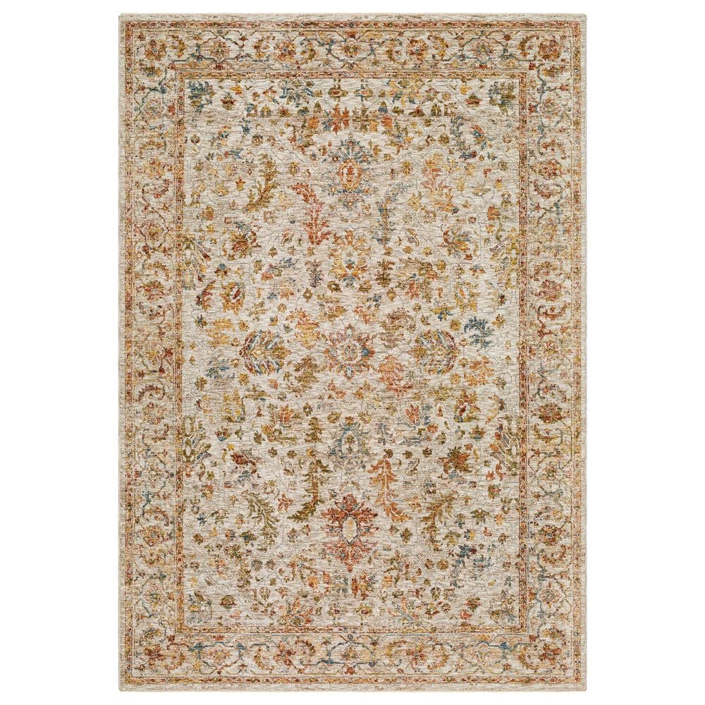 Surya Mona Lisa 7"10" Round Light Sage, Tan, Mustard, Brick Red, Dark Blue and Burgundy Area Rug, , large