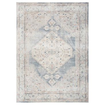 Nourison Astra Machine Washable 6"7" x 9" Light Blue Area Rug, , large