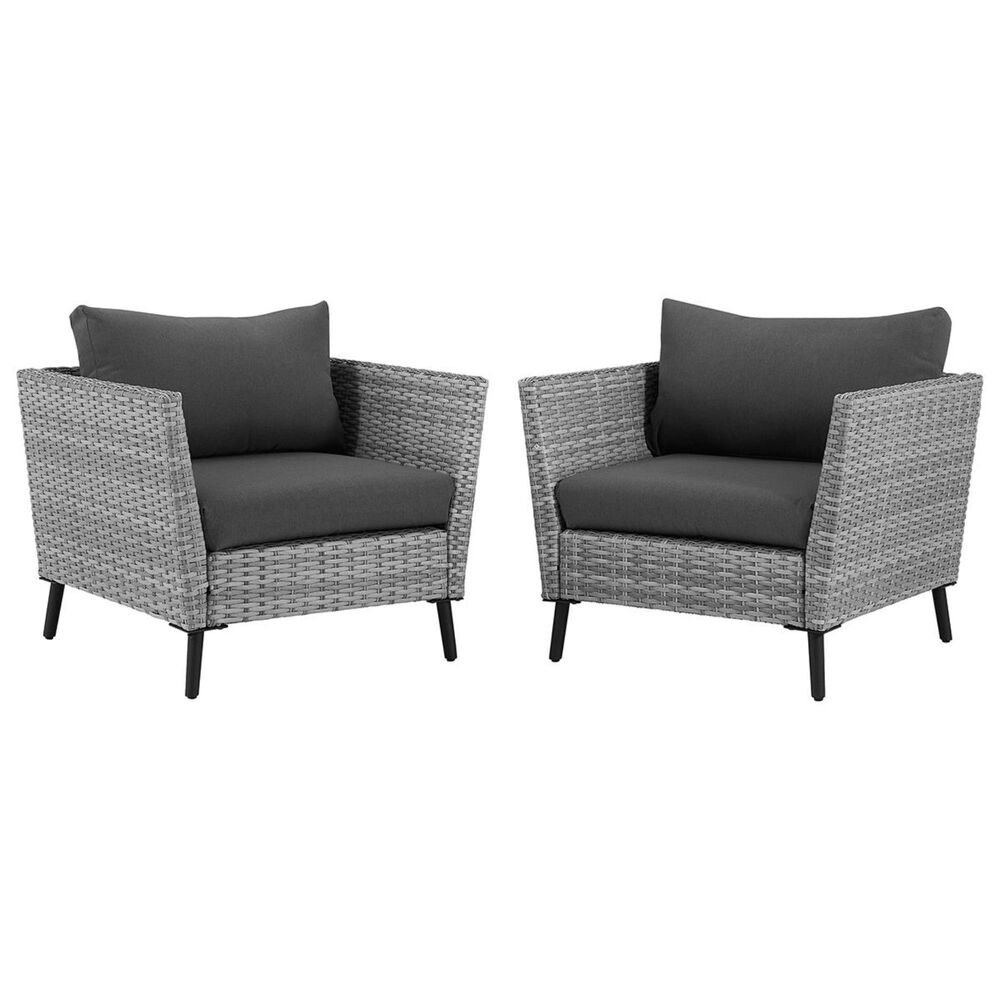 Crosley Furniture Richland Arm Chair in Grey (Set of 2), , large